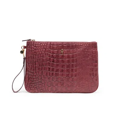 Otrera Women's Red Croco Clutch Cherry