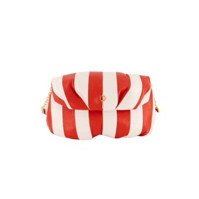 Otrera Women's Striped Crossbody Leather Leda Red