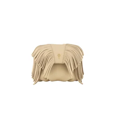 Otrera Women's White Mini Fringe Leather Crossbody Bag - Beige In Brown