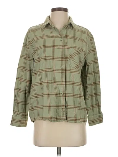 Pre-owned Ott 3/4 Sleeve Button Down Shirt In Green