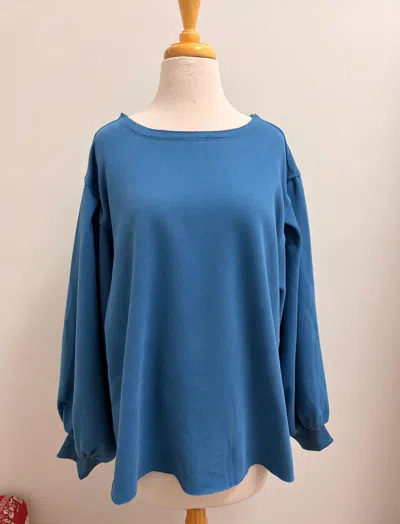 Ott Women's Bubble Long Sleeve Sweatshirt In Vintage Navy In Multi