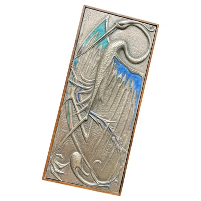 Pre-owned Ottaviani Fantastical Bird,  Mid Century Box By  In Silver, Enamel And Rosewood