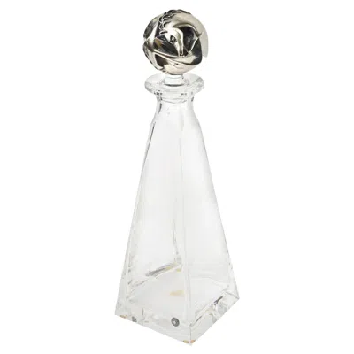 Pre-owned Ottaviani Vintage Giovani  Crystal & Horse Head Sterling Silver Decanter Barware