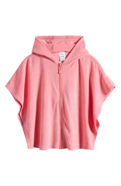 Otter Avenue Babies'  Kids' Cotton Blend Hooded Towel Poncho In Pink