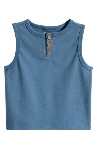 Otter Avenue Babies'  Kids' Henley Cotton Muscle Tank In Blue