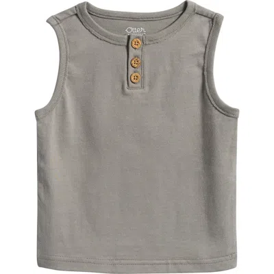 Otter Avenue Babies'  Kids' Henley Cotton Muscle Tank In Brown