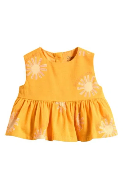 Otter Avenue Babies'  Sun Print Peplum Top In Yellow
