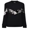 Otthie Women's Black / Silver Elegant X-mas Sweatshirt With Sequins Silver In Black/silver