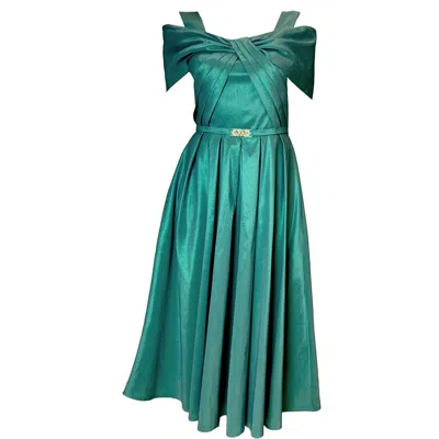 Otthie Women's Green / Blue Taffeta Cocktail Dress Dark Turquoise In Green/blue