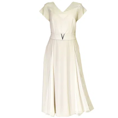 Otthie Women's Neutrals Cocktail Dress With Tulle Light Beige