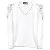 Otthie Women's Neutrals / White Christmas Ecru Embellished Knit Jumper In White