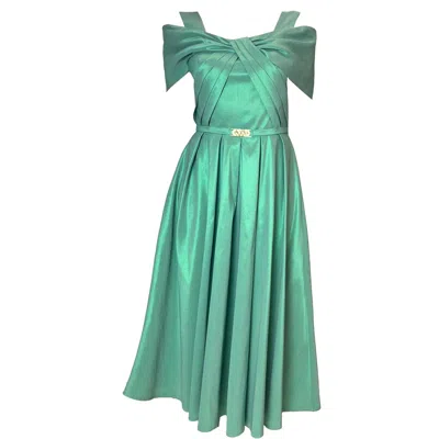 Otthie Women's Taffeta Cocktail Dress Green Pea Green