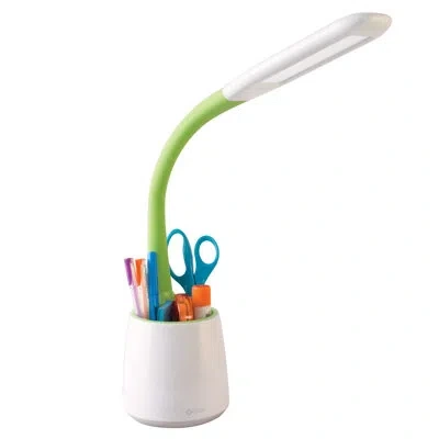 Ottlite Organize Led Desk Lamp With Usb Charging Port - Adjustable, Desk Light With Storage In White