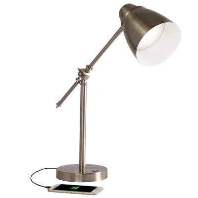 Ottlite Wellness  Harmonize Led Desk Lamp - 2.1a Usb Charging Port, 3 Brightness Settings, Brushed Ni In Brushed Nickel