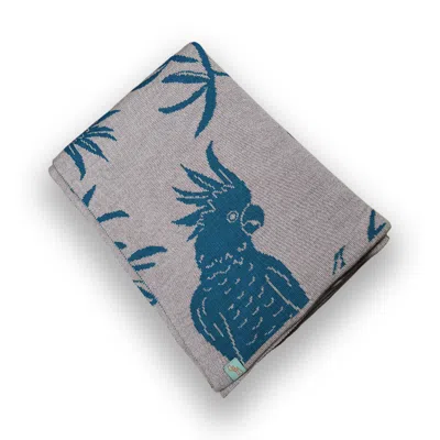 Otto & Spike Blue / Neutrals Lightweight Wool Blankets - Hello Cocky - French Navy Blue - Medium