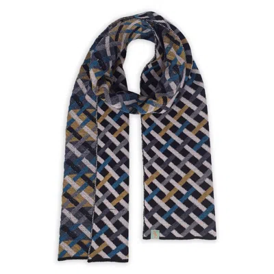 Otto & Spike Men's Black / Blue / Grey Scarves - Threaded - Black, Flaxen Mustard In Multi