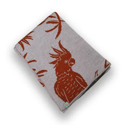 Otto & Spike Orange / Neutrals Lightweight Wool Blankets - Hello Cocky - Bronze - Medium
