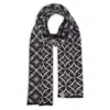 Otto & Spike Women's Black / Grey Scarves - Lara - Black, College Grey In Multi