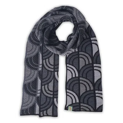 Otto & Spike Women's Black / Grey Scarves - Window - Lt Grey, Charcoal Grey In Multi