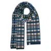 Otto & Spike Women's Blue / Neutrals Scarves - Plaid Up - Diesel Blue In Blue