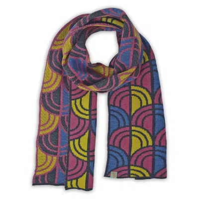 Otto & Spike Women's Blue / Pink / Purple Scarves - Window - Wedgewood Blue, Musk Pink In Multi