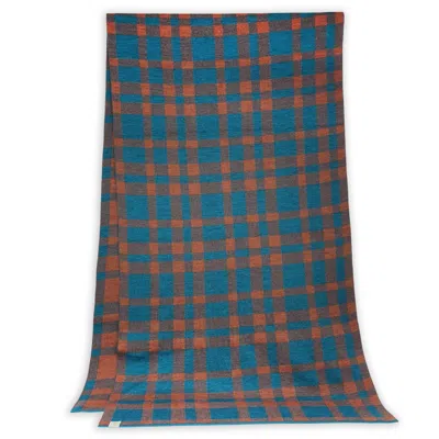 Otto & Spike Women's Blue / Yellow / Orange Scarves - Grandmama - Peacock Blue In Multi