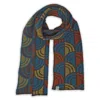 Otto & Spike Women's Brown / Blue / Yellow Scarves - Window - Bronze Brown, Peacock Blue In Multi