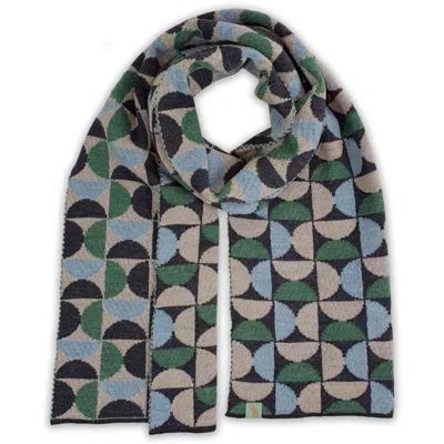 Otto & Spike Women's Green / Blue / Grey Scarves - Kinky - Charcoal, Aqua Marle In Multi
