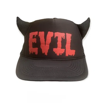 Pre-owned Otto X Vintage Devil Horn Hat Hell Cat Punks Trucker By Otto In Black