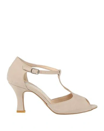 Ottocento Mary Moda Woman Pumps Beige Size 7 Textile Fibers In Sand