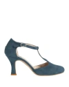 Ottocento Mary Moda Woman Pumps Slate Blue Size 7 Textile Fibers In Blue