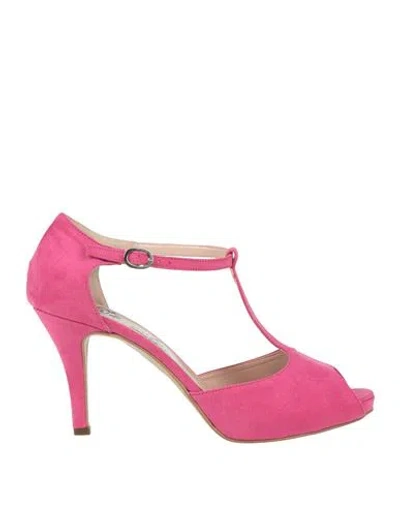 Ottocento Mary Moda Woman Sandals Fuchsia Size 10 Textile Fibers In Pink