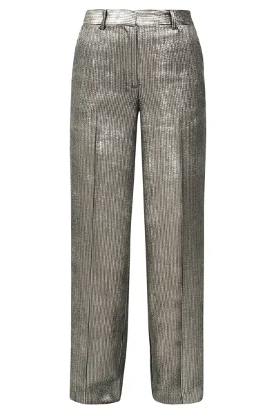 Ottod'ame - Pants - 461125 - Black/platinum In Silver
