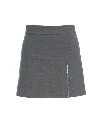 Ottod'ame A-line Culotte With Distinctive Front Zipper In Gray