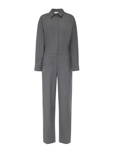 Ottod'ame Acrylic And Viscose Jumpsuit In Gray