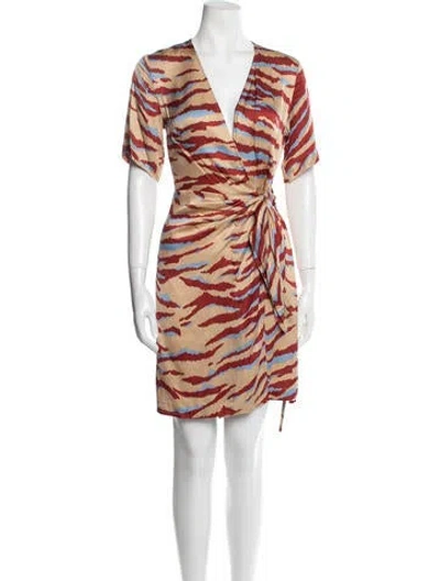 Pre-owned Ottod'ame Animal Print Knee-length Dress W/ Tags In Neutral