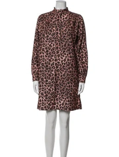 Pre-owned Ottod'ame Animal Print Mini Dress In Pink