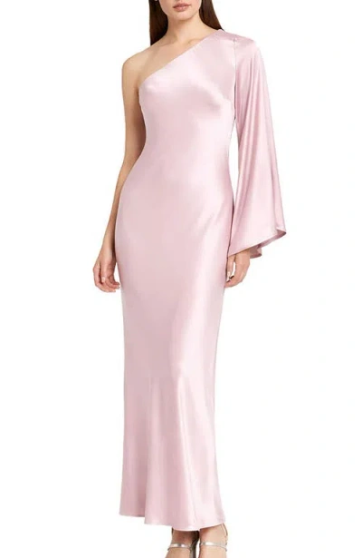 Ottod'ame Asymmetric Viscose Long Dress In Pink