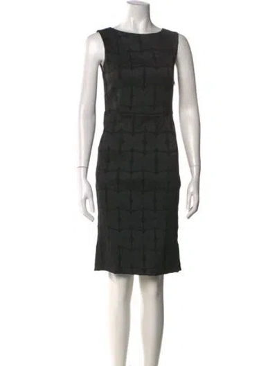 Pre-owned Ottod'ame Bateau Neckline Knee-length Dress In Black