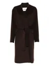 Ottod'ame Belted Coat In Brown