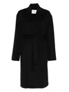 Ottod'ame Belted Wrap Coat In Black