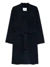 Ottod'ame Belted-wrap Midi Coat In Blue