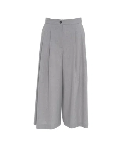 Ottod'ame Bermudas With Elegant Pleats And Refined Detailing In Grey