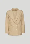 Ottod'ame Blazer Doppiopetto Beige In Beige