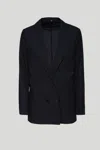 Ottod'ame Blazer Doppiopetto Nero In Nero