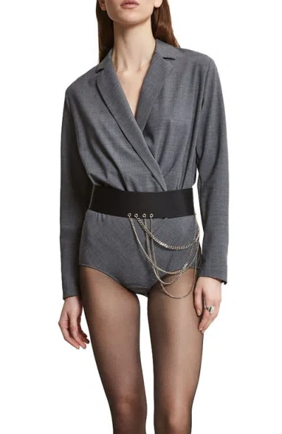 Ottod'ame Body With Criss-cross Neckline In Black