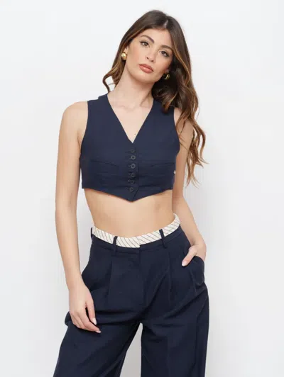 Ottod'ame Button-fastening Vest In Blue