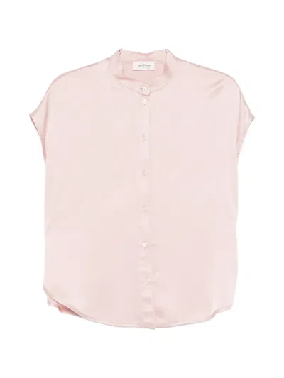 Ottod'ame Button Mandarin Shirt In Pink