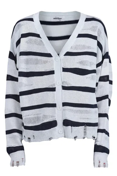 Ottod'ame - Cardigan - 470766 - White/blue In Multi