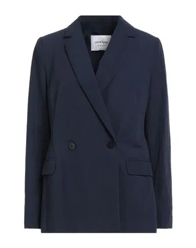 Ottod'ame Caring Woman Blazer Navy Size 4 Polyester, Cotton, Linen In Blue